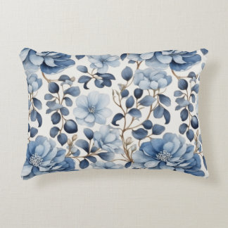 Stofbloem Blauw Bloemmotief Accent Kussen