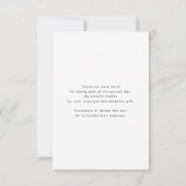 Stofbloem Blauw en Goud Bloemstuk Dank Je Bedankkaart (Achterkant)