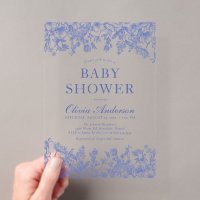 Stofbloem Blauw Vintage Bloem Chinoiserie Baby Bor