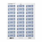 Stofbloem Blauwe Aangepaste Naam Bloem Adreslabels Etiket (Full Sheet)