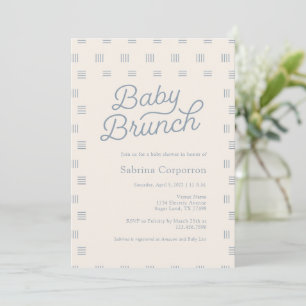 Stofbloem Blauwe Baby Brunch Minimalistische Sag Kaart