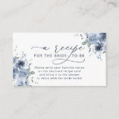 Stofbloem Blauwe Bloem Bruiloft Recept Verzoek Enc Informatiekaartje (Voorkant)