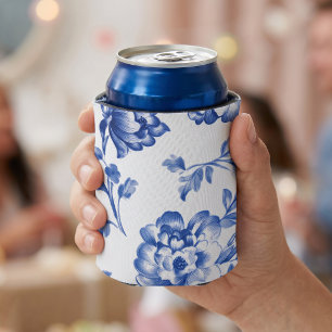 Stofbloem Blauwe Chinoiserie Blikjeskoeler