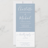 Stofbloem Blauwe Elegante Script All In One Foto B Kaart (Voorkant)