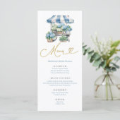 Stofbloem Blauwe Hortensia Baby Borrel Menu (Staand voorkant)