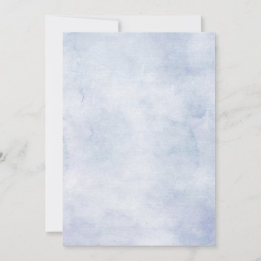 Stofbloem blauwe hortensia's Bruidsdouche Thee Fee Kaart (Achterkant)