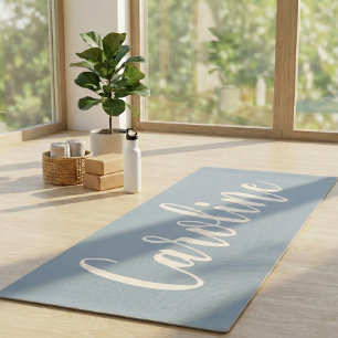 Stofbloem Blauwe Minimalistische Calligrafie Geper Yogamat