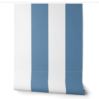 Stofbloem Blauwe Oversized Cabana Streep Behang