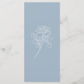 Stofbloem Blauwe Roos Romantische Trouwdag Diner M Menu (Achterkant)