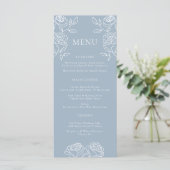 Stofbloem Blauwe Roos Romantische Trouwdag Diner M Menu (Staand voorkant)