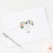 Stofbloem Blauwe Roze Witte Bloemige Bruidsdouche Hart Sticker (Envelop)