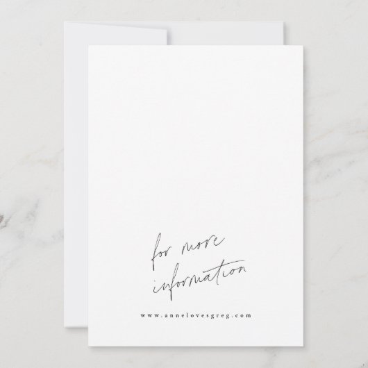 Stofbloem Blauwe Script Save the Date Foto Kaart (Achterkant)