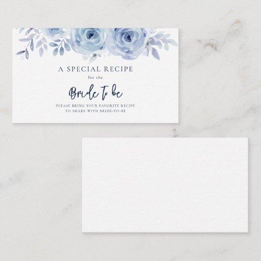 Stofbloem Blauwe Sering Bloem Bruidsontbijt Recept Informatiekaartje (Voorkant / Achterkant)