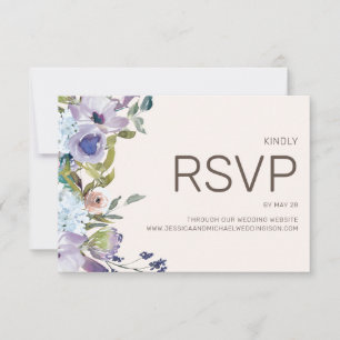 Stofbloem Blauwe Sering Boho Waterverf Bloem Bruil RSVP Kaartje