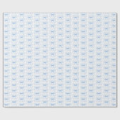 Stofbloem Blauwe Strik Krullint Boord Frame Chic W Cadeaupapier (Vlak)