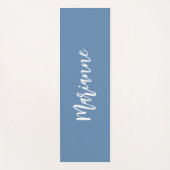 Stofbloem blauwe witte aangepaste naam script yogamat (Voorkant)