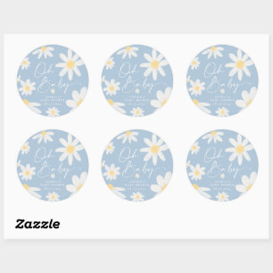 Stofbloem Boho Madeliefje Ronde Sticker