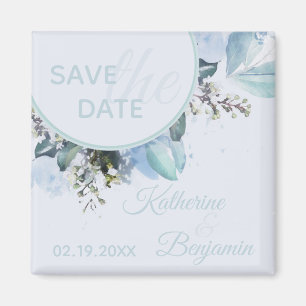 Stofbloem Botanisch Aquarel Save The Date Magneet