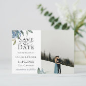 Stofbloem Botanische Foto Save The Date Aankondiging (Staand voorkant)