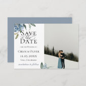 Stofbloem Botanische Foto Save The Date Aankondiging (Voorkant / Achterkant)