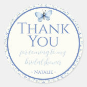 Stofbloem Bruidsa Shower Bedankt Ronde Sticker (Voorkant)