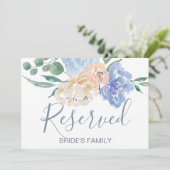 Stofbloem Bruidsboeket gereserveerd bord Kaart (Staand voorkant)