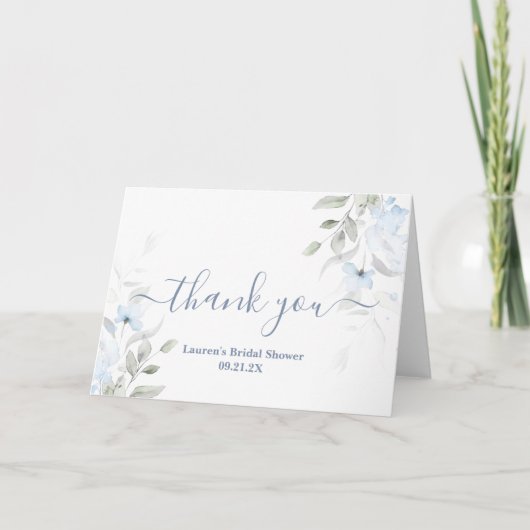 Stofbloem Bruidsfeest Bedankkaart (Voorkant)