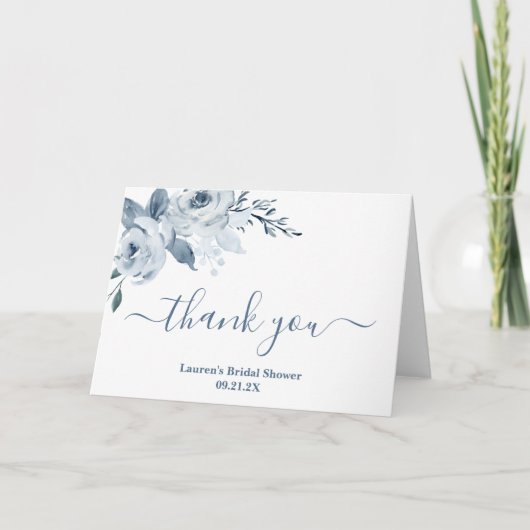 Stofbloem bruiloft bedankkaart (Voorkant)