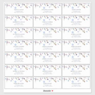 Stofbloem Bruiloft Bruidsmeisjes Uitnodiging Gast  Sticker