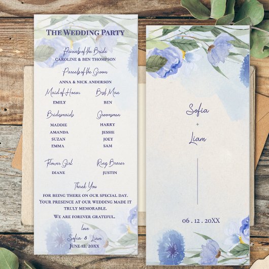Stofbloem Bruiloft Ceremonie Programma
