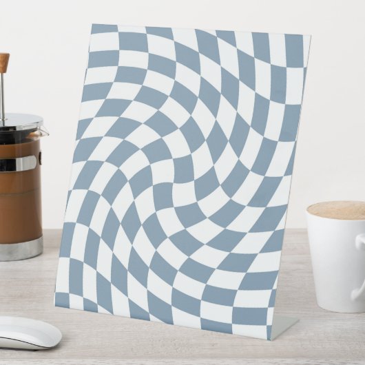 Stofbloem Bruiloft Collectie Geruit Reclamebord Met Voetstuk (Insitu)