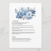 Stofbloem Bruiloft Menu (Achterkant)