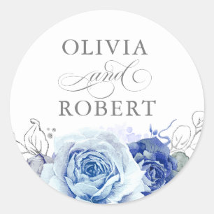 Stofbloem Bruiloft Modern Bloem Boho Ronde Sticker