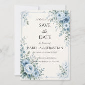 Stofbloem Bruiloft Save The Date (Voorkant)