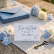Stofbloem Elegant Schrift Save the Date