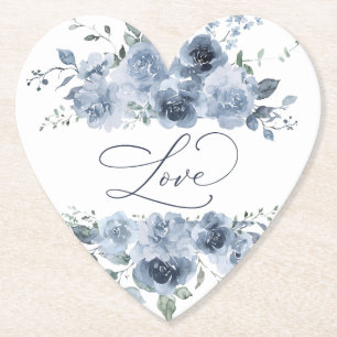 Stofbloem Elegante Bruiloft Love Kartonnen Onderzetters