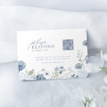 Stofbloem Elegante Wilde Bloem Bruiloft QR-code 