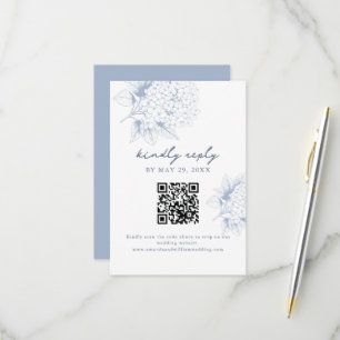 Stofbloem Hortensia QR Code RSVP Kaart