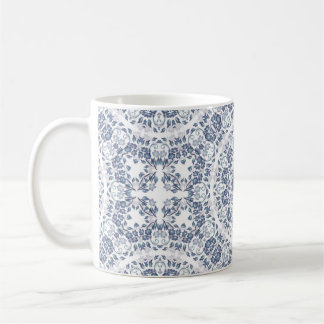 Stofbloem Mandala in Stofblauw Koffiemok