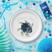 Stofbloem Moderne Script Elegante Naam Papieren Bordje (Feest)