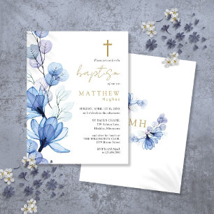 Stofbloem Monogram Dopsuiker Doop Uitnodiging
