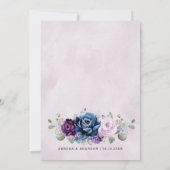 Stofbloem Paarse Lila Trouwfeest Uitnodiging (Achterkant)