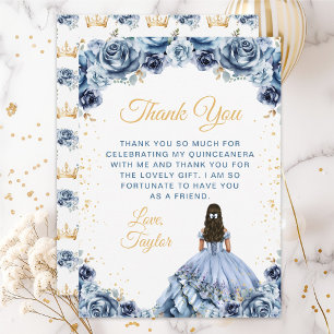 Stofbloem Prinses Bloemige Quinceañera Bedankkaart