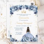 Stofbloem Prinses Bloemige Quinceañera Briefkaart