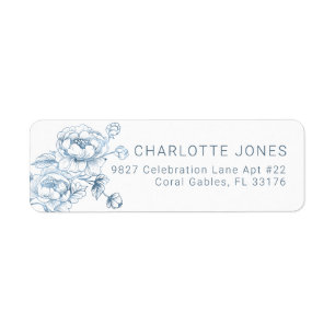Stofbloem Retouradres Elegant Schrift Etiket