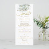 Stofbloem romantische bloem goud calligrafie menu (Staand voorkant)