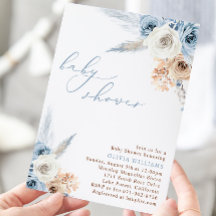 Stofbloem Stofblauw Boho Baby Shower