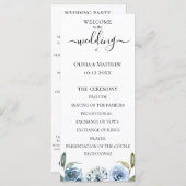 Stofbloem Waterverf Bloem Bruiloftsprogramma Programma (Voorkant / Achterkant)