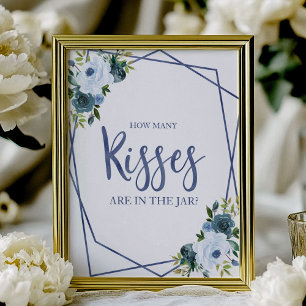 Stofbloem Waterverf Bloem Hoeveel Kusjes Bord Poster