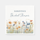 Stofbloem Waterverf Bruiloftsontbijt Servet (Voorkant)